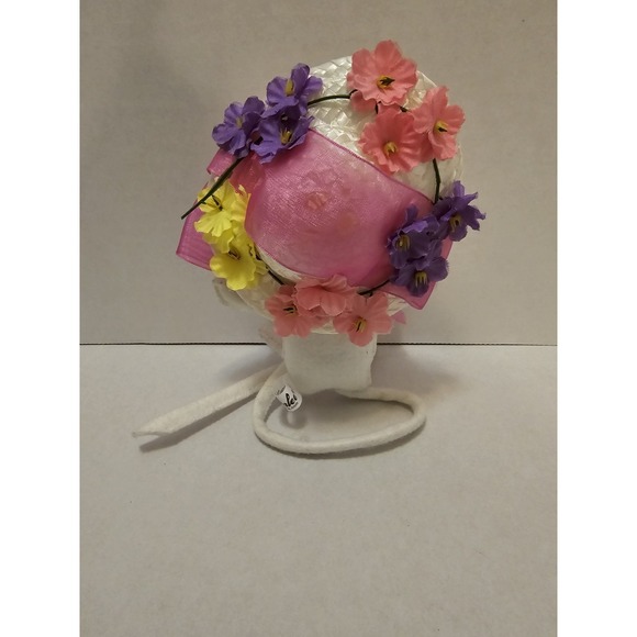 Vintage Annalee Mouse Doll Easter Spring Bonnet Flowers Felt Figurine 6" - Picture 2 of 4